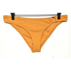 Topshop Womens Crinkle Tortoise Ring High Leg Bikini Bottoms Size 8 Rust Orange